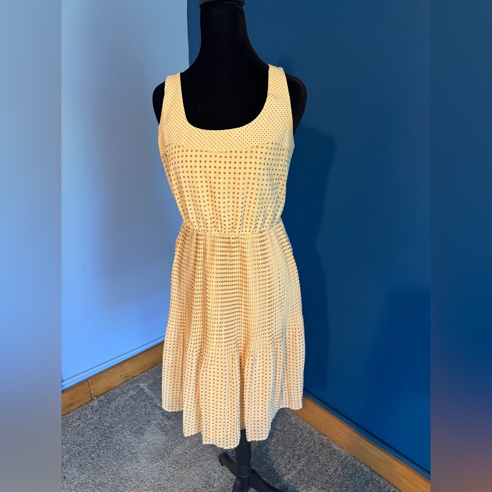 The Limited Polka Dot Pleated Midi Dress XS